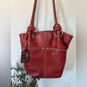 Tignanello EUC bucket red leather shoulder bag